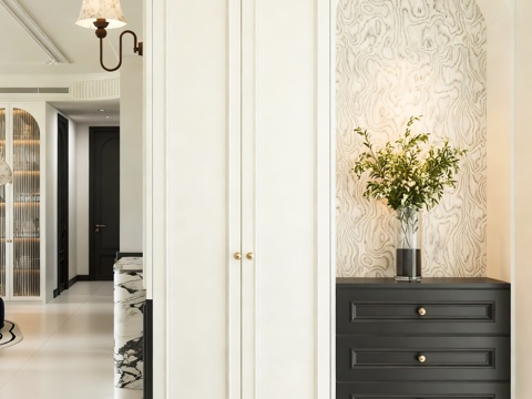  法式玄关 入户玄关 玄关柜3d模型 