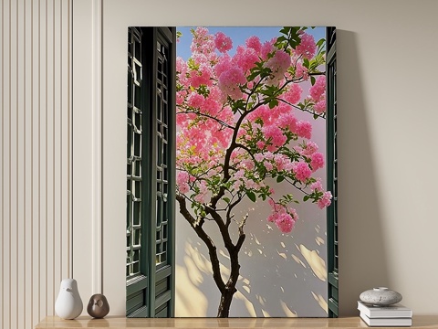  现代，奶油，田园风，装饰画3d模型 