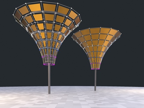 现代柱子 景观柱子 景观小品 景观雕塑 异形柱子 花瓣柱子su模型