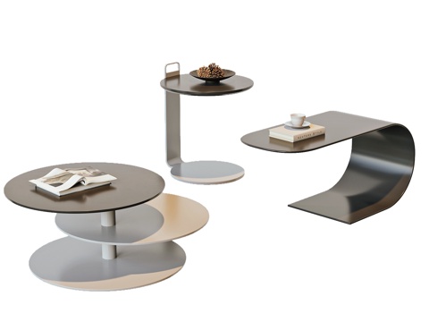  现代茶几su模型 