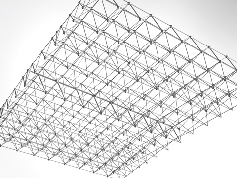 现代体育馆顶棚结构 体育馆钢结构顶棚 钢结构组合屋顶su模型