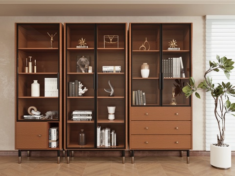  中古风书柜3d模型 