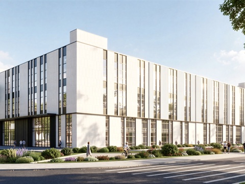  现代工业厂房 现代产业园 多层办公 厂房 产 产业园 办公楼su模型 