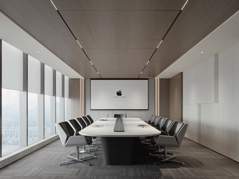  现代会议室3d模型 