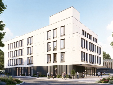  现代工业厂房 现代产业园 多层办公 厂房 产 产业园 办公楼su模型 