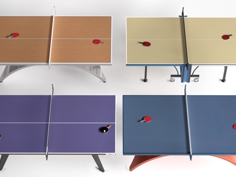  现代乒乓球桌 乒乓球台su模型 