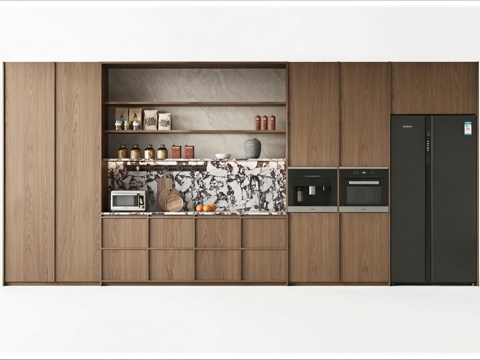  中古风餐边柜su模型 