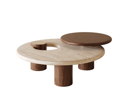  中古风茶几3d模型 