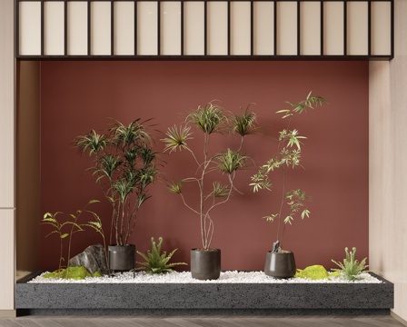  现代绿植盆栽3d模型 