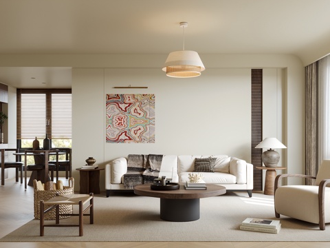 中古风客餐厅su模型