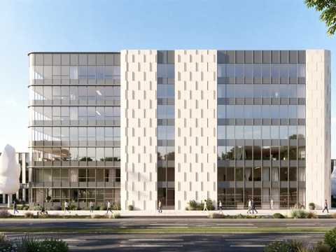  现代工业厂房 现代产业园 多层办公 厂房 产 产业园 办公楼su模型 