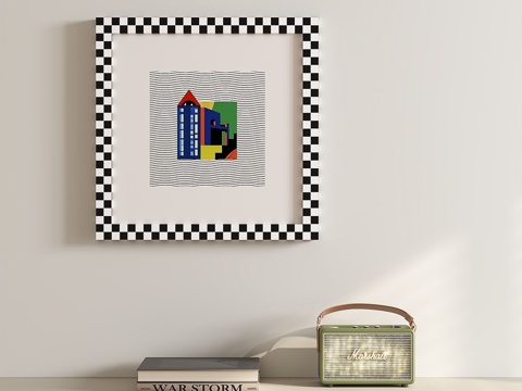  现代，简约，抽象，挂画3d模型 