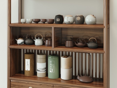  新中式茶具3d模型 