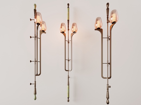  壁灯 长条壁灯 水晶壁灯 玻璃壁灯 屏风壁灯 意式壁灯 异形3d模型 