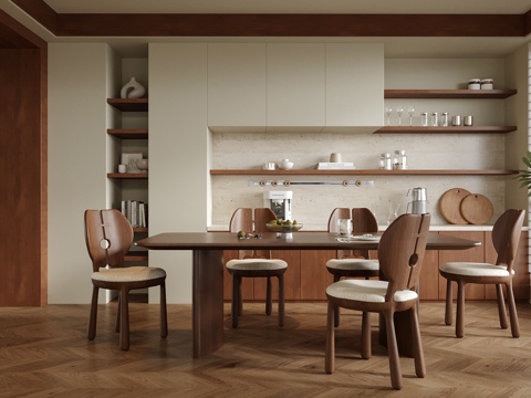  现代餐厅 餐桌椅 餐椅3d模型 