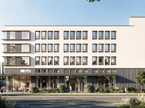  现代工业厂房 现代产业园 多层办公 厂房 产 产业园 办公楼su模型 