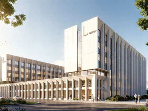  现代工业厂房 现代产业园 多层办公 厂房 产 产业园 办公楼su模型 