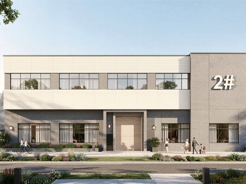  现代工业厂房 现代产业园 多层办公 厂房 产 产业园 办公楼su模型 