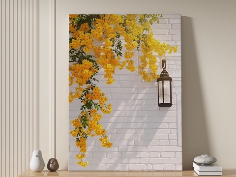  现代，奶油，田园风，装饰画3d模型 