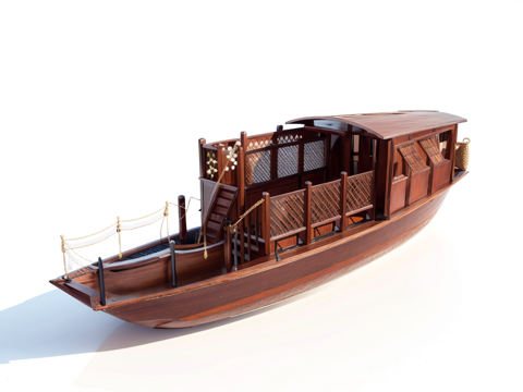  渔船木船su模型 