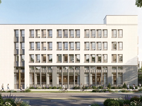  现代工业厂房 现代产业园 多层办公 厂房 产 产业园 办公楼su模型 