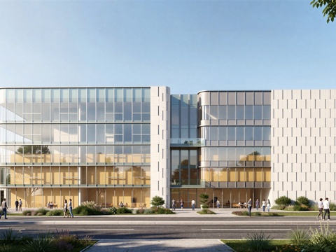  现代工业厂房 现代产业园 多层办公 厂房 产 产业园 办公楼su模型 