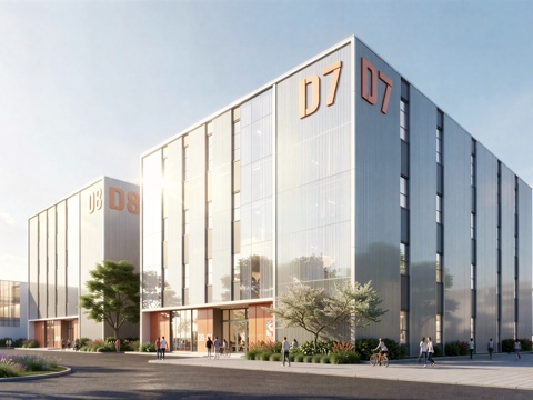  现代工业厂房 现代产业园 多层办公 厂房 产 产业园 办公楼su模型 