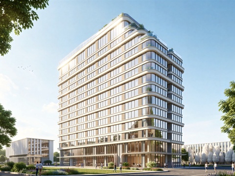  现代工业厂房 现代产业园 多层办公 厂房 产 产业园 办公楼su模型 