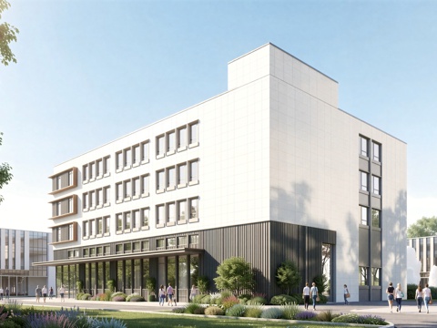  现代工业厂房 现代产业园 多层办公 厂房 产 产业园 办公楼su模型 