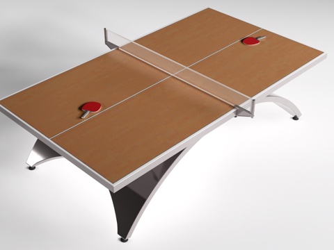  现代乒乓球桌 乒乓球台su模型 