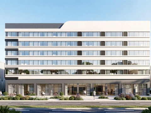  现代工业厂房 现代产业园 多层办公 厂房 产 产业园 办公楼su模型 