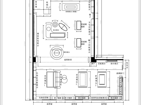 文创店平面布置图CADcad施工图