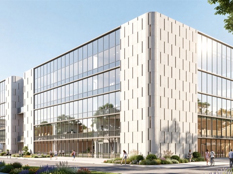  现代工业厂房 现代产业园 多层办公 厂房 产 产业园 办公楼su模型 