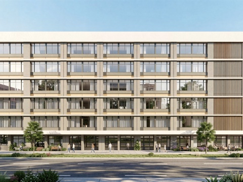  现代工业厂房 现代产业园 多层办公 厂房 产 产业园 办公楼su模型 