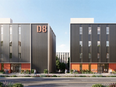  现代工业厂房 现代产业园 多层办公 厂房 产 产业园 办公楼su模型 