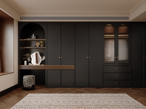  法式复古衣帽间3d模型 