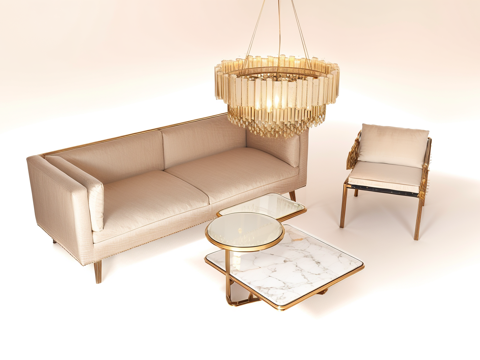 沙发组合su模型