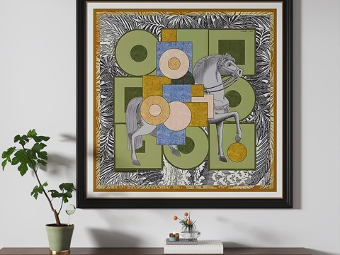  法式，现代，复古，中古，装饰画3d模型 