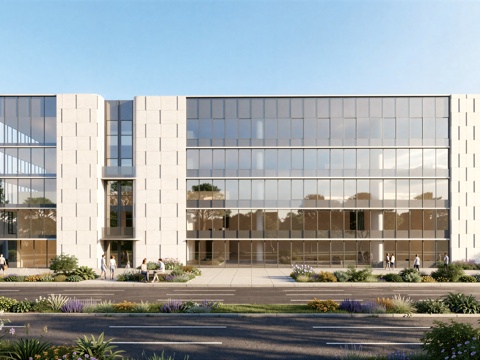  现代工业厂房 现代产业园 多层办公 厂房 产 产业园 办公楼su模型 