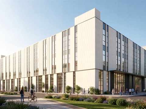  现代工业厂房 现代产业园 多层办公 厂房 产 产业园 办公楼su模型 