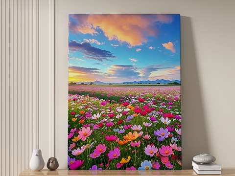  现代，奶油，田园风，装饰画3d模型 