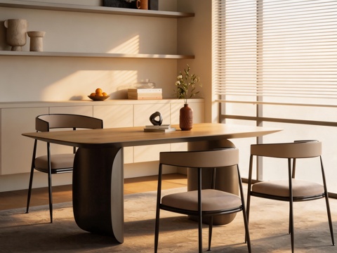 餐厅 餐桌椅 餐边柜su模型