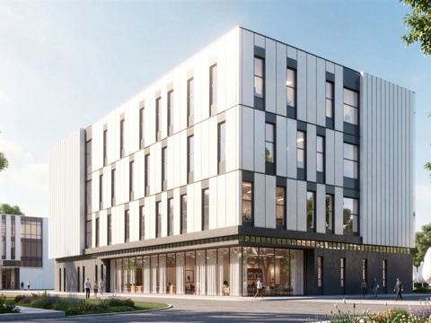  现代工业厂房 现代产业园 多层办公 厂房 产 产业园 办公楼su模型 