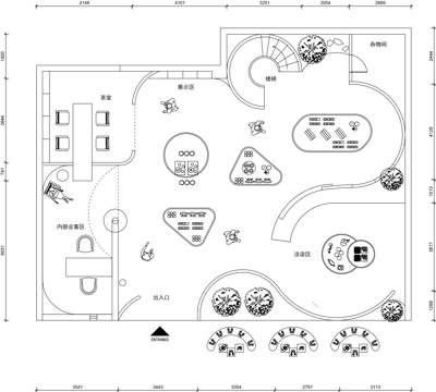 文创店平面布置图CADcad施工图