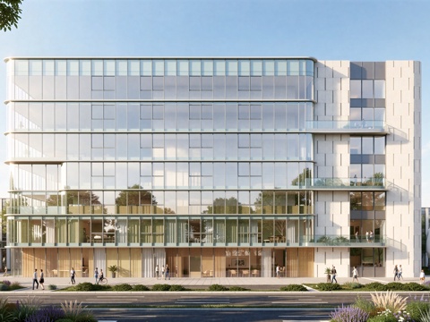  现代工业厂房 现代产业园 多层办公 厂房 产 产业园 办公楼su模型 