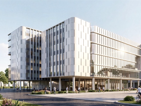  现代工业厂房 现代产业园 多层办公 厂房 产 产业园 办公楼su模型 