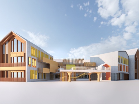 现代幼儿园建筑su模型