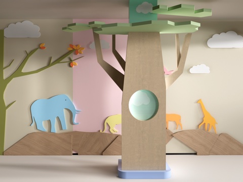 现代柱子装饰 包柱 树形装饰柱su模型