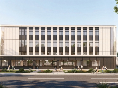  现代工业厂房 现代产业园 多层办公 厂房 产 产业园 办公楼su模型 