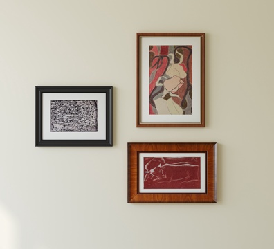  法式中古挂画组合3d模型 